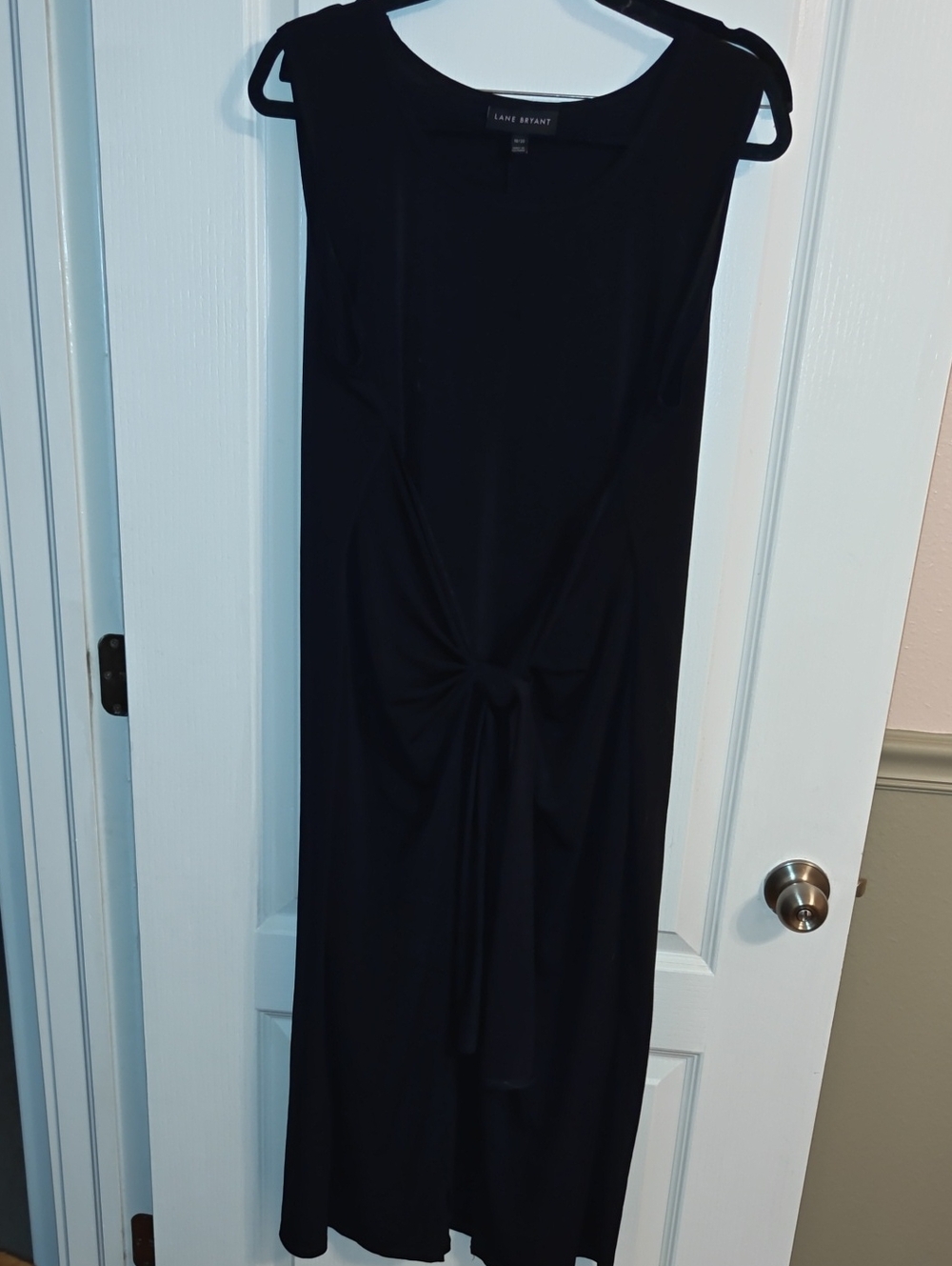 Lane Bryant Black Sleeveless Maxi Dress with Front Knot